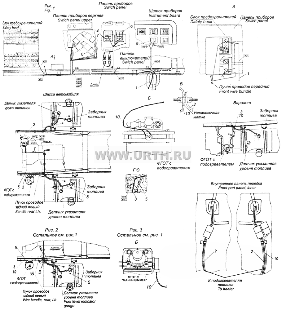 65115-3741004-40 Установка электрооборудования системы подогрева топлива